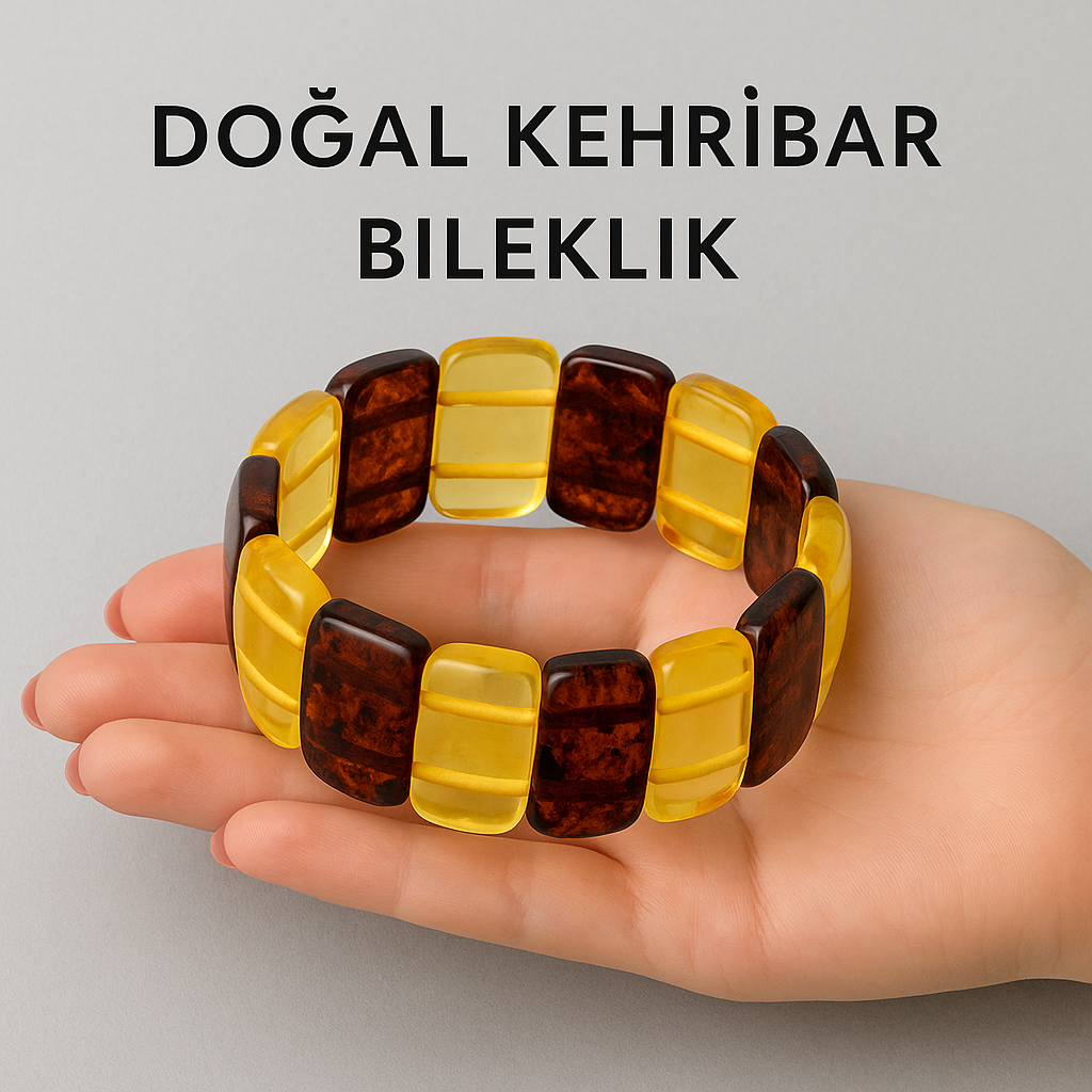 Yetişkin Damla Kehribar Bileklik